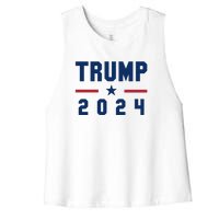 Trump 2024 | Pro Trump | Pro America | Republican Shirt | Patriotic Gifts Women's Racerback Cropped Tank