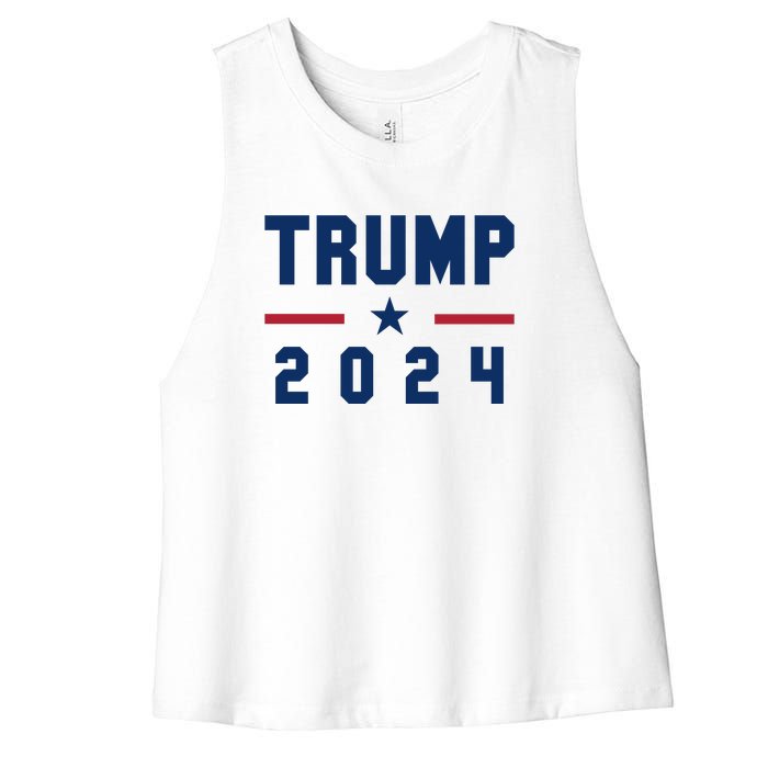 Trump 2024 | Pro Trump | Pro America | Republican Shirt | Patriotic Gifts Women's Racerback Cropped Tank