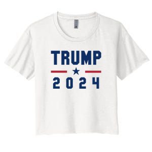 Trump 2024 | Pro Trump | Pro America | Republican Shirt | Patriotic Gifts Women's Crop Top Tee