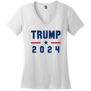 Trump 2024 | Pro Trump | Pro America | Republican Shirt | Patriotic Gifts Women's V-Neck T-Shirt