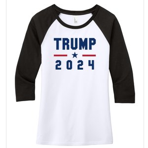 Trump 2024 | Pro Trump | Pro America | Republican Shirt | Patriotic Gifts Women's Tri-Blend 3/4-Sleeve Raglan Shirt