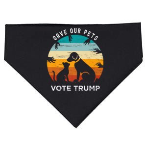 Trump 2024 President Save Our Pets Animals Dogs Cats Ducks USA-Made Doggie Bandana