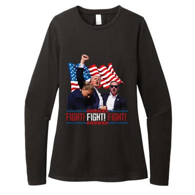 Trump 2024 President Fight Bloodied Fist Pumping Of Legend Womens CVC Long Sleeve Shirt