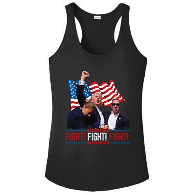 Trump 2024 President Fight Bloodied Fist Pumping Of Legend Ladies PosiCharge Competitor Racerback Tank