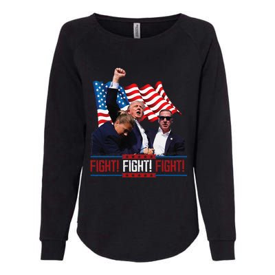 Trump 2024 President Fight Bloodied Fist Pumping Of Legend Womens California Wash Sweatshirt