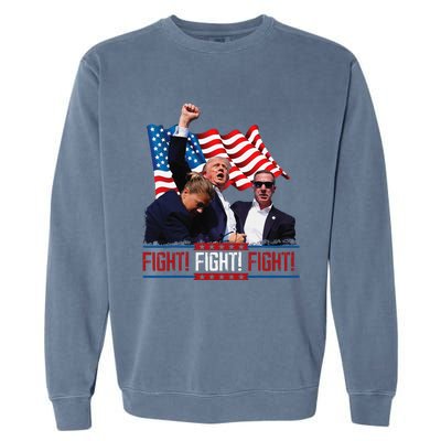 Trump 2024 President Fight Bloodied Fist Pumping Of Legend Garment-Dyed Sweatshirt