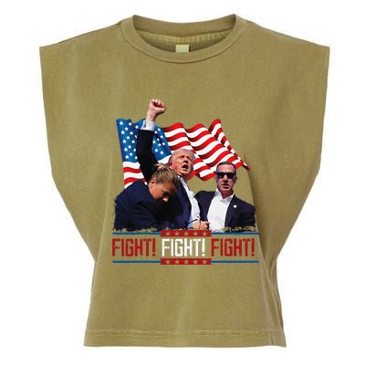 Trump 2024 President Fight Bloodied Fist Pumping Of Legend Garment-Dyed Women's Muscle Tee