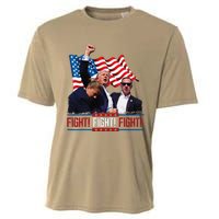 Trump 2024 President Fight Bloodied Fist Pumping Of Legend Cooling Performance Crew T-Shirt