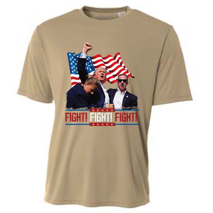 Trump 2024 President Fight Bloodied Fist Pumping Of Legend Cooling Performance Crew T-Shirt