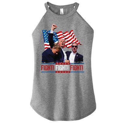 Trump 2024 President Fight Bloodied Fist Pumping Of Legend Women's Perfect Tri Rocker Tank