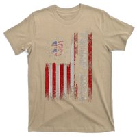 Trump 2024 President 45 And 47 American Flag Trump 2024 Back T-Shirt