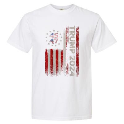 Trump 2024 President 45 And 47 American Flag Trump 2024 Back Garment-Dyed Heavyweight T-Shirt