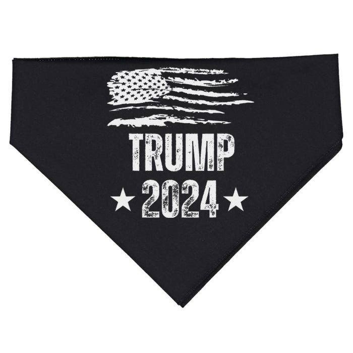 Trump 2024 Pro Trump American Flag USA-Made Doggie Bandana