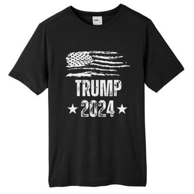 Trump 2024 Pro Trump American Flag Tall Fusion ChromaSoft Performance T-Shirt