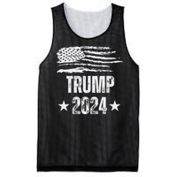 Trump 2024 Pro Trump American Flag Mesh Reversible Basketball Jersey Tank