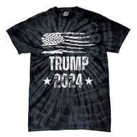 Trump 2024 Pro Trump American Flag Tie-Dye T-Shirt