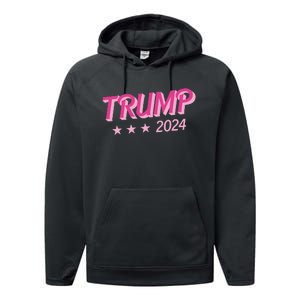 Trump Pink Donald Trump 2024 US Election Pink Girly Performance Fleece Hoodie