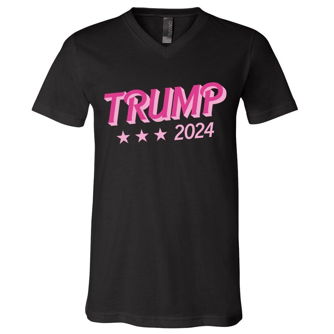 Trump Pink Donald Trump 2024 US Election Pink Girly V-Neck T-Shirt