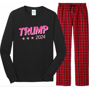 Trump Pink Donald Trump 2024 US Election Pink Girly Long Sleeve Pajama Set