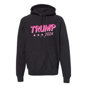 Trump Pink Donald Trump 2024 US Election Pink Girly Premium Hoodie