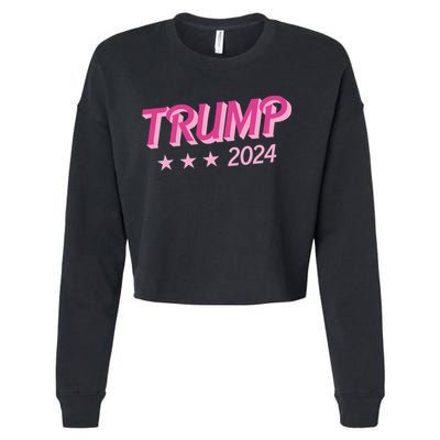 Trump Pink Donald Trump 2024 US Election Pink Girly Cropped Pullover Crew
