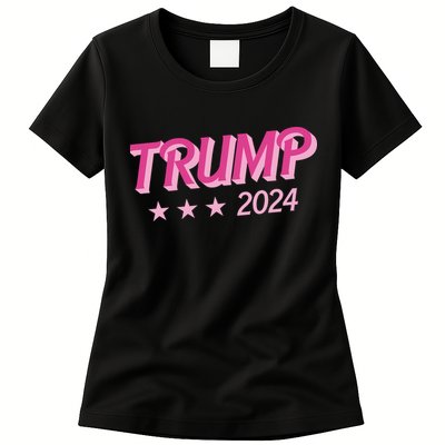 Trump Pink Donald Trump 2024 US Election Pink Girly Womens T-Shirt