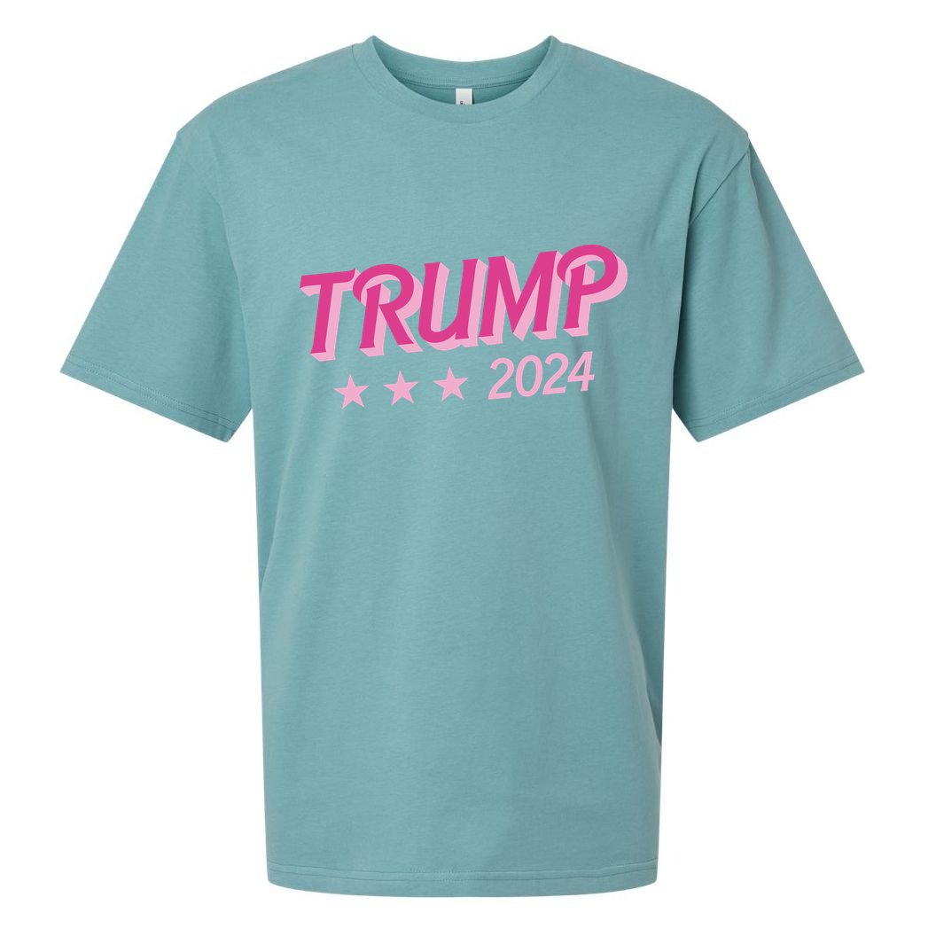 Trump Pink Donald Trump 2024 US Election Pink Girly Sueded Cloud Jersey T-Shirt