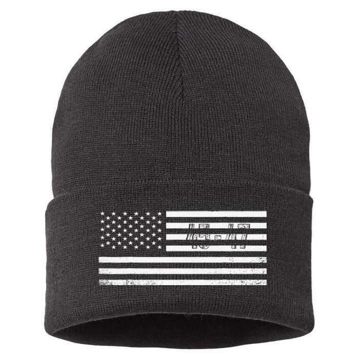 Trump 2024 President 45 47 Vintage American Flag Pro Trump Sustainable Knit Beanie