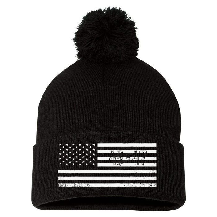 Trump 2024 President 45 47 Vintage American Flag Pro Trump Pom Pom 12in Knit Beanie