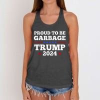 Trump 2024 Proud To Be Garbage Presidential Election Women's Knotted Racerback Tank