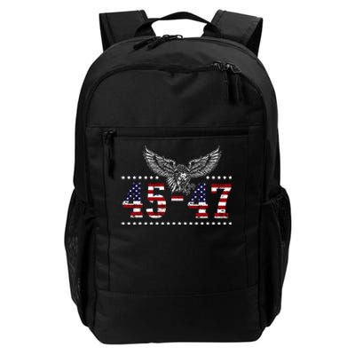 Trump 2024 President 45 and 47 American Flag Trump 2024 Daily Commute Backpack