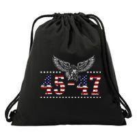 Trump 2024 President 45 and 47 American Flag Trump 2024 Drawstring Bag