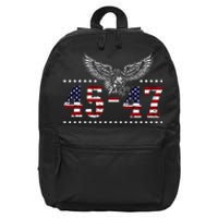 Trump 2024 President 45 and 47 American Flag Trump 2024 16 in Basic Backpack