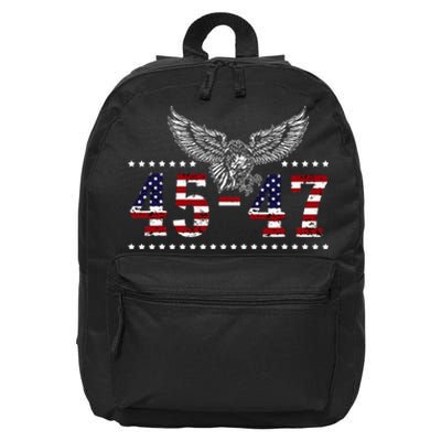 Trump 2024 President 45 and 47 American Flag Trump 2024 16 in Basic Backpack