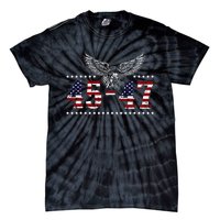 Trump 2024 President 45 and 47 American Flag Trump 2024 Tie-Dye T-Shirt