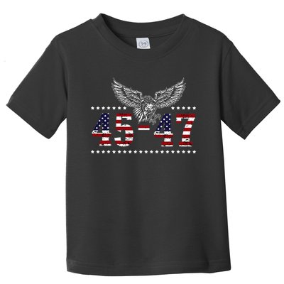 Trump 2024 President 45 and 47 American Flag Trump 2024 Toddler T-Shirt