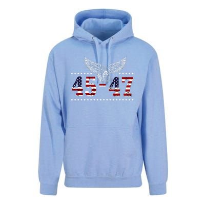 Trump 2024 President 45 and 47 American Flag Trump 2024 Unisex Surf Hoodie