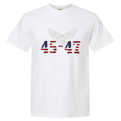 Trump 2024 President 45 and 47 American Flag Trump 2024 Garment-Dyed Heavyweight T-Shirt