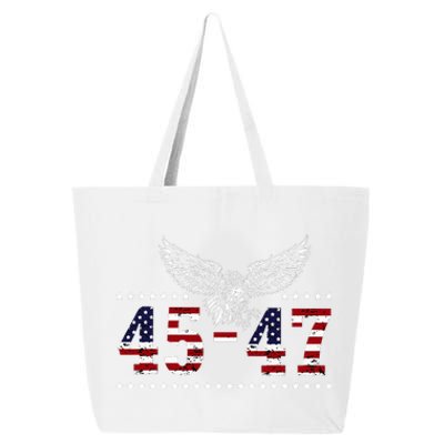 Trump 2024 President 45 and 47 American Flag Trump 2024 25L Jumbo Tote