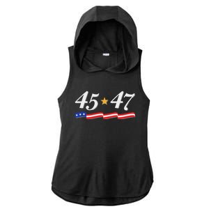 Trump 2024 President 45 47 Ladies PosiCharge Tri-Blend Wicking Draft Hoodie Tank