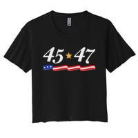 Trump 2024 President 45 47 Women's Crop Top Tee