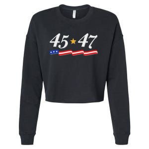 Trump 2024 President 45 47 Cropped Pullover Crew