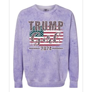 Trump 2024 Pro Trump Supporter Leopard Print Funny Gift Colorblast Crewneck Sweatshirt