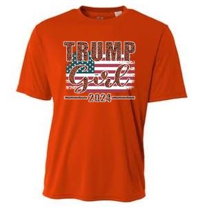 Trump 2024 Pro Trump Supporter Leopard Print Funny Gift Cooling Performance Crew T-Shirt