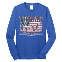 Trump 2024 Pro Trump Supporter Leopard Print Funny Gift Long Sleeve Shirt