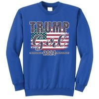 Trump 2024 Pro Trump Supporter Leopard Print Funny Gift Tall Sweatshirt