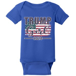 Trump 2024 Pro Trump Supporter Leopard Print Funny Gift Baby Bodysuit