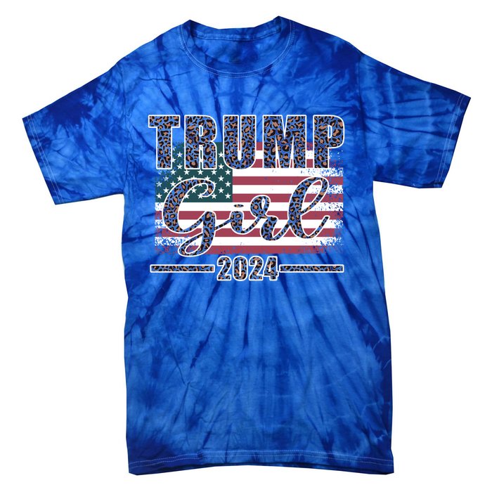 Trump 2024 Pro Trump Supporter Leopard Print Funny Gift Tie-Dye T-Shirt