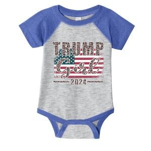 Trump 2024 Pro Trump Supporter Leopard Print Funny Gift Infant Baby Jersey Bodysuit