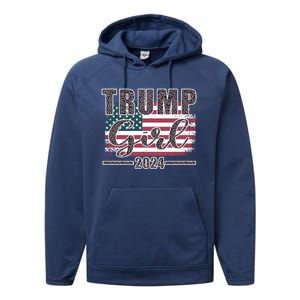 Trump 2024 Pro Trump Supporter Leopard Print Funny Gift Performance Fleece Hoodie